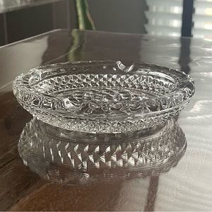 Sm Cigar Ashtray Wexford Diamond Cut Glass Vintage MidCentury Cigarette